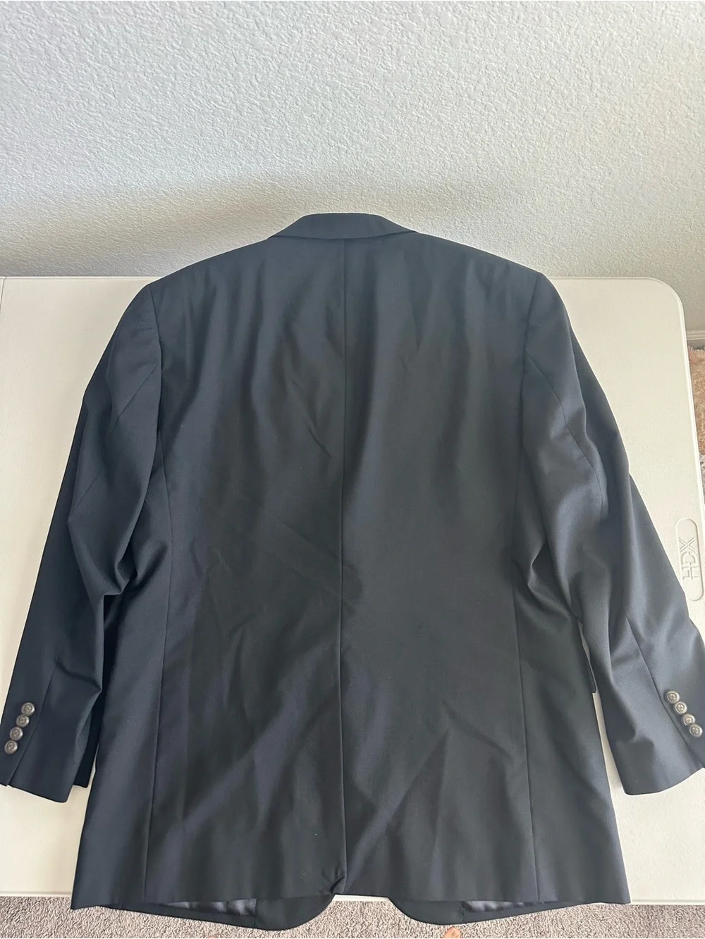Jos. A. Bank Black 100% Wool Suit Jacket 43R 2-Button Notch Lapel Single Vent